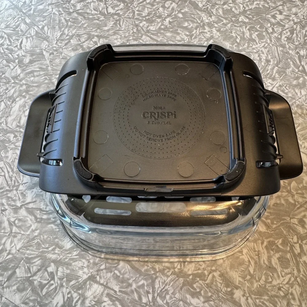 Ninja FN101GY Crispi Small 6 Cup Glass Container Dish and Crisper Plate Only